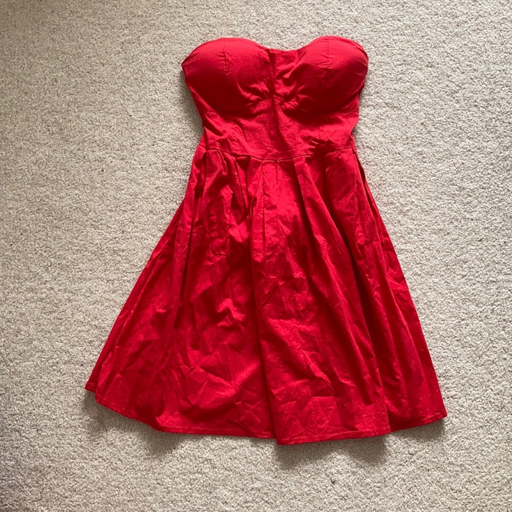 Red Strapless Dress